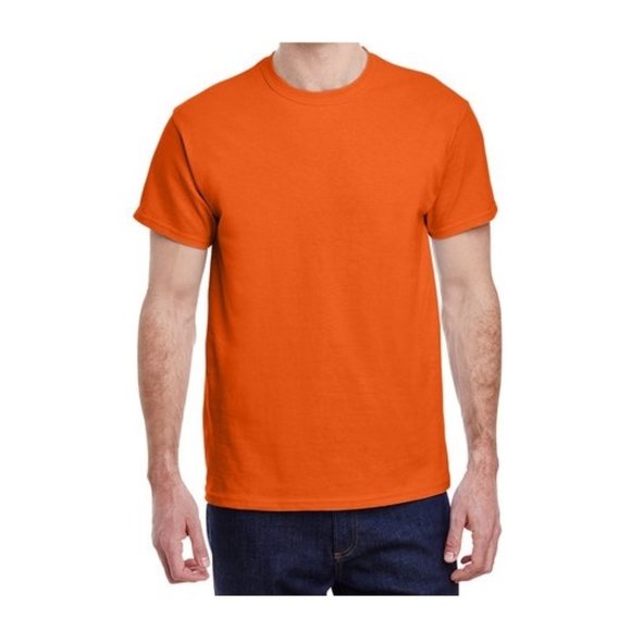🆕 GILDAN ADULT ULTRA COTTON ROUND-NECK SHORT SLEEVE T-SHIRT - ORANGE - MEN - Picture 3 of 5